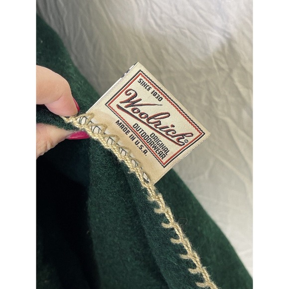 Woolrich Blanket Deep Green Wool Throw Embroidered Brown Tan Horses 62 X 40 USA - Picture 4 of 7